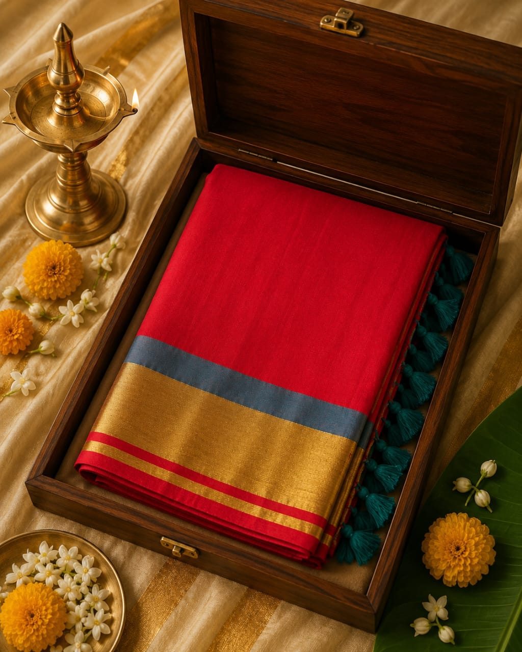 Sindhoora Mul Cotton Saree